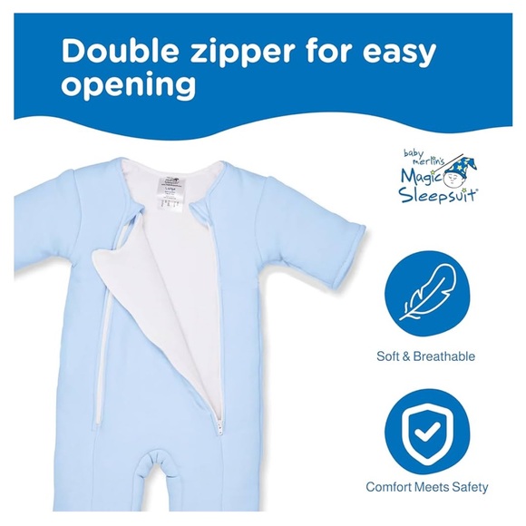 Merlin’s Magic Sleepsuit - Swaddle Transition in cream; 3-6 month baby size - Picture 3 of 5